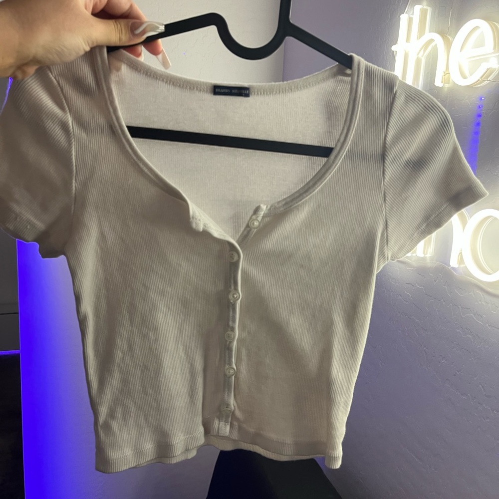 white button brandy top